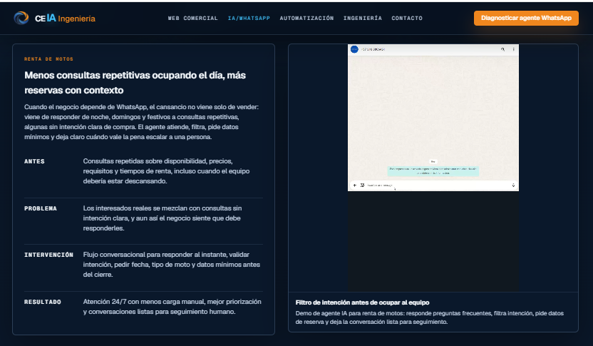 Agente IA para filtrar solicitudes de renta de motos recibidas por WhatsApp